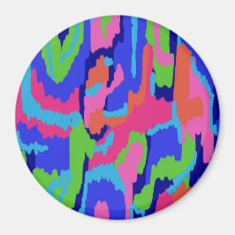 Färglös Abstrakt Skriv ut i Retro Färg Magnet