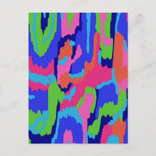Färglös Abstrakt Skriv ut i Retro Färg Vykort (Framsida)