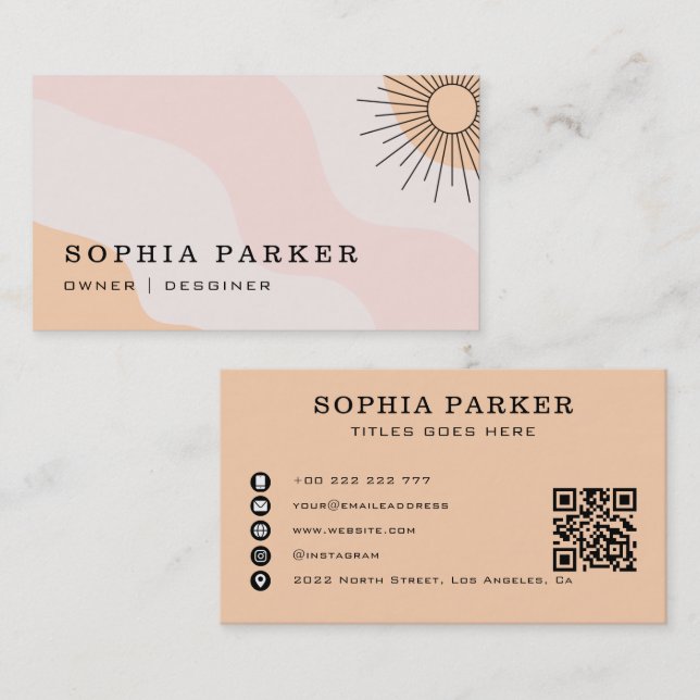 Färglös Abstrakt Sunburst Visitkort (Fram/baksida)