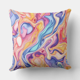 Färglös Abstrakt Swirl Fluid Mönster Kudde