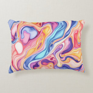 Färglös Abstrakt Swirl Fluid Mönster Prydnadskudde