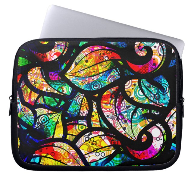 Färglös Abstrakt Swirls Mönster Laptop Sleeve (Framsidan)