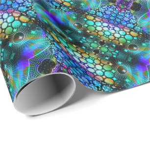 Färglös Abstrakt Trippy Kaleidoscope Mönster Presentpapper