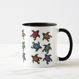 Färglös Abstrakt Turtles Coffee Mugg