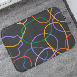 Färglös Abstrakt Vågigt Linjer Mönster Badrumsmatta