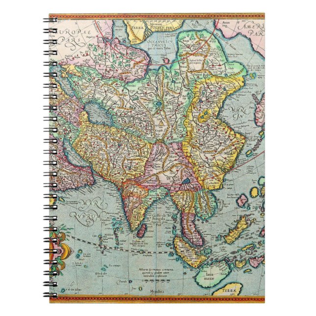Färglös anteckningsbok för Antique Asia Karta (Framsidan)