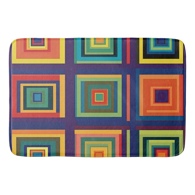 Färglös återloppsblockdesign badrumsmatta (Framsidan)