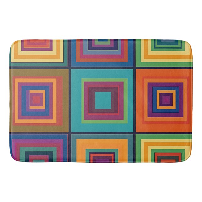 Färglös återloppsblockdesign badrumsmatta (Framsidan)