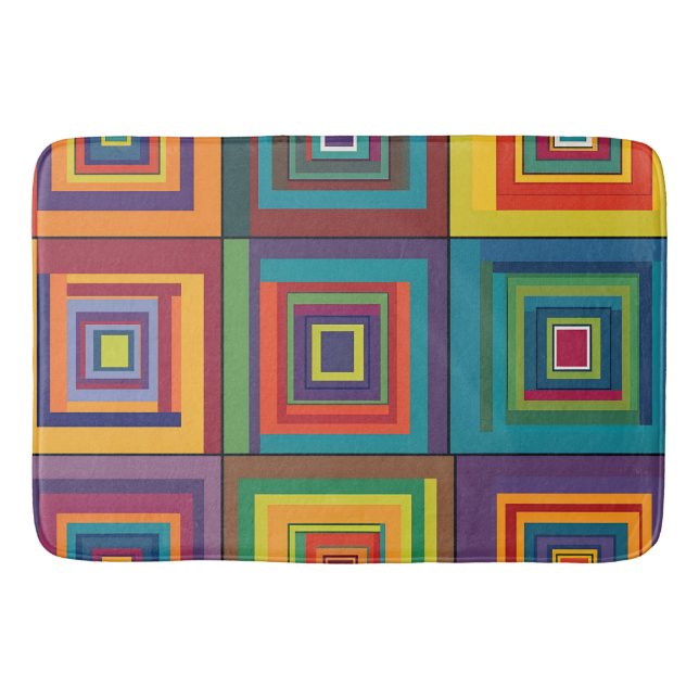 Färglös återloppsblockdesign badrumsmatta (Framsidan)