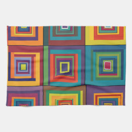 Färglös återloppsblockdesign kökshandduk