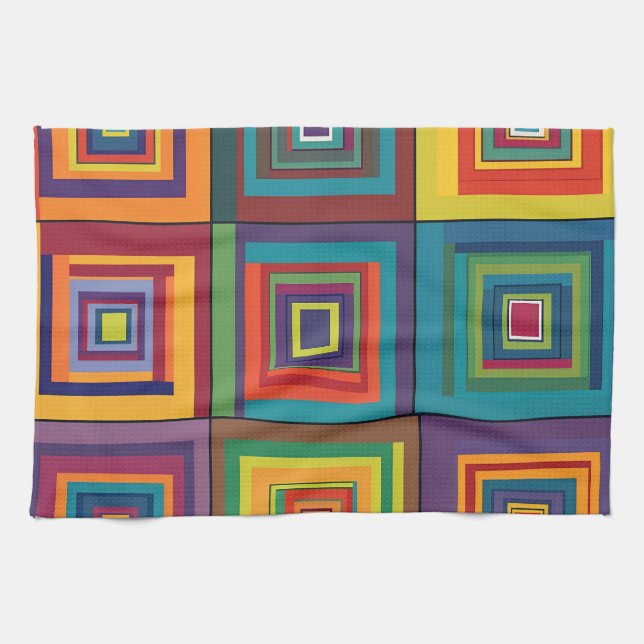 Färglös återloppsblockdesign kökshandduk (Horisontell)