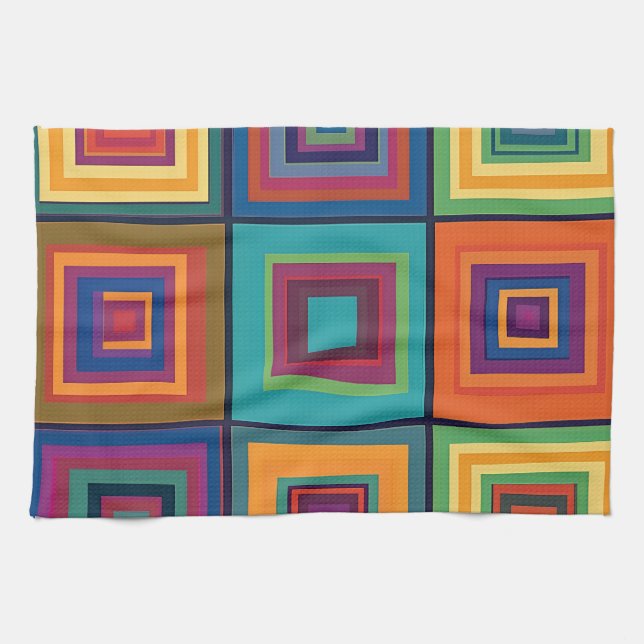 Färglös återloppsblockdesign kökshandduk (Horisontell)