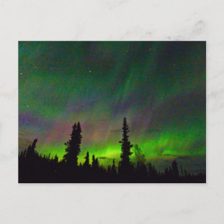 Färglös Aurora över Alaska Vykort
