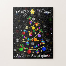 Färglös Autism Julgran Pussel