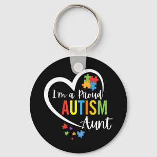 Färglös autismmedvetandehöjande pussel delar hj nyckelring
