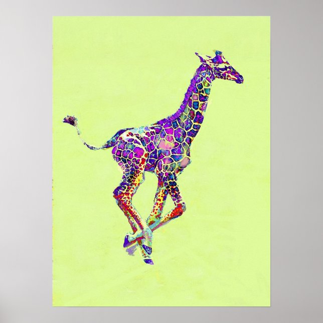 färglös baby giraffe poster (Framsidan)
