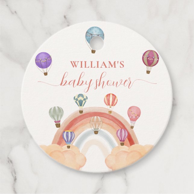 Färglös babystövel för Luftballong Gåvor Etiketter (Framsida)