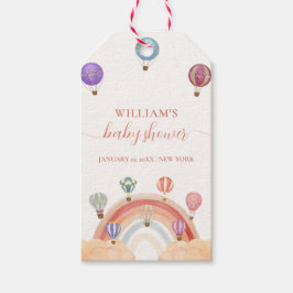 Färglös babystövel för Luftballong Presentetikett