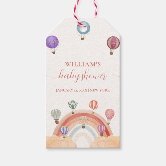 Färglös babystövel för Luftballong Presentetikett (Framsidan)