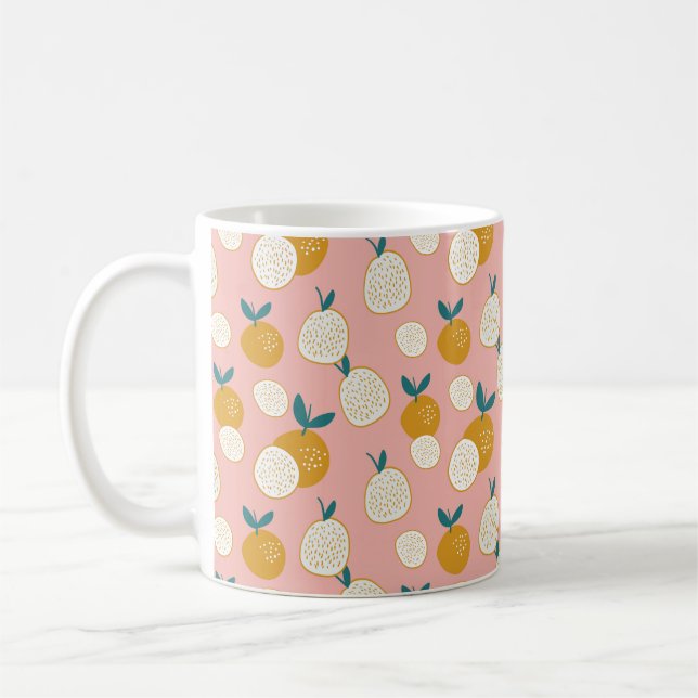 färglös bakgrund i mönster, skriv ut mönster kaffemugg (Vänster)