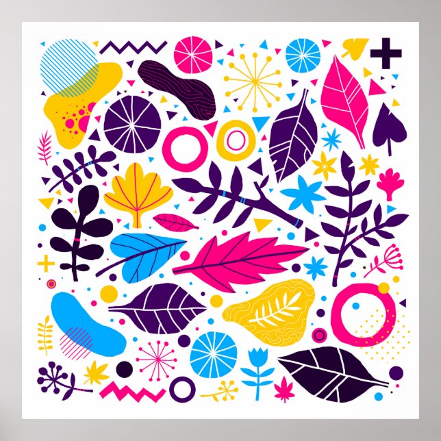 Färglös bakgrund med hand plockade blommigt inslag poster (Framsidan)