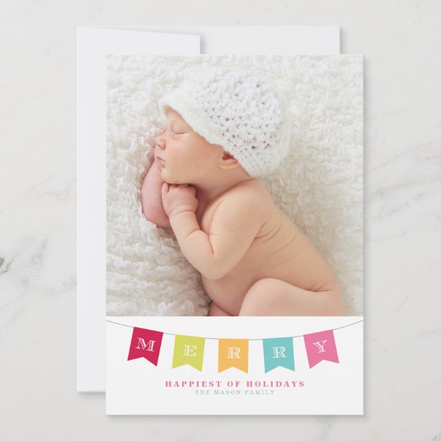 Färglös banderoll julkort (Framsida)