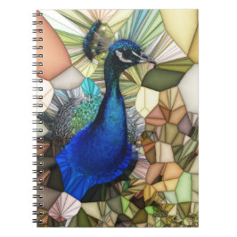 Färglös bärbar dator Peacock Mosaic Spiral Anteckningsbok