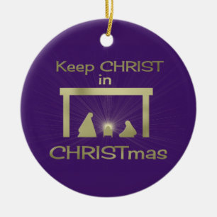 Färglös Behålla Kristus I julrundan Ornamet Julgransprydnad Keramik