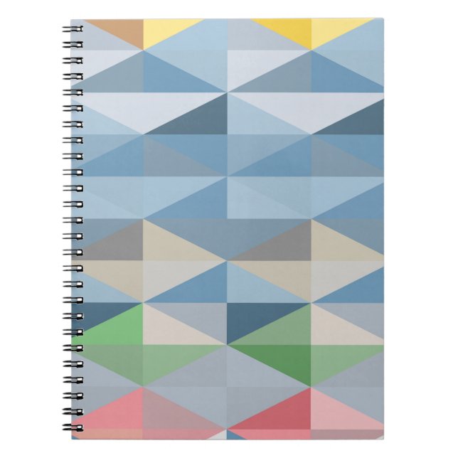 Färglös blå geometrisk triangel Mönster Anteckningsbok (Framsidan)