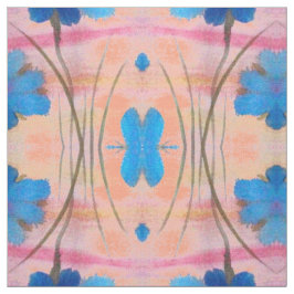 Färglös blå Rosa och persikofärgad Blommigt Skriv  Tyg