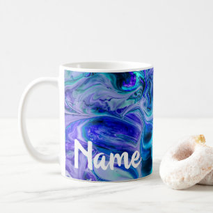 Färglös blått dekorkaffe Mugg Kopp