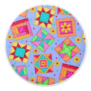 Färglös blockkonst av Quilt Patchwork Lavender Knopp