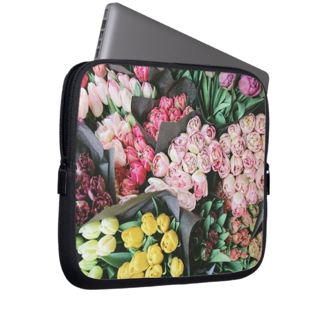 färglös blomma laptop fodral (Framsidan Höger)