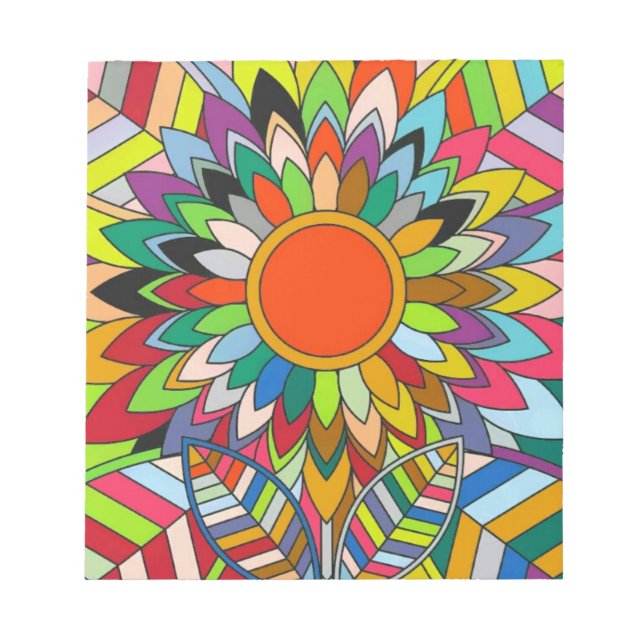 färglös blomma mandala yaei-design anteckningsblock (Framsida)
