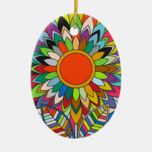 färglös blomma mandala yaei-design julgransprydnad keramik
