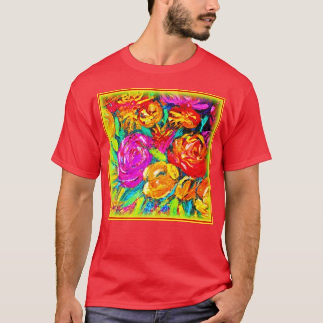 Färglös blomma Oljemålning. Köp nu T Shirt (Framsida)