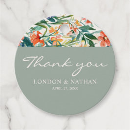 Färglös blommande Blommigt Bröllop Gåvor Etiketter