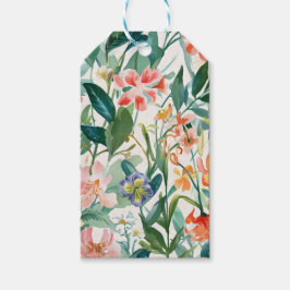 Färglös blommande Blommigt Bröllop Presentetikett