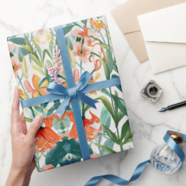 Färglös blommande Blommigt Bröllop Presentpapper