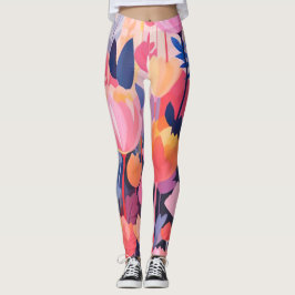 färglös blommdesign leggings