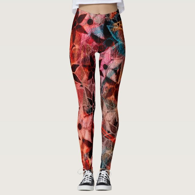 Färglös Blommigt #3 Leggings (Framsida)