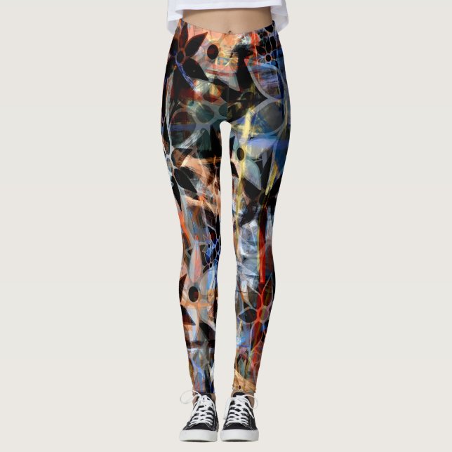 Färglös Blommigt #5 Leggings (Framsida)