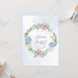 Färglös blommigt andedräkt Spara datum Inbjudningar