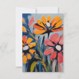 Färglös Blommigt Art Tack Kort