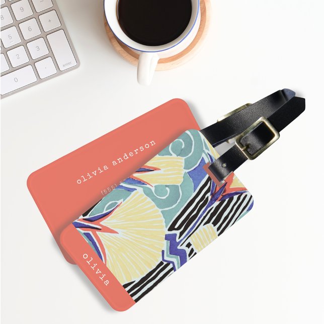 Färglös Blommigt av E.A. Séguy Personlig Bagagebricka (Skapare uppladdad)