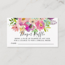 Färglös Blommigt Babykläder, blöjor Raffle Biljett Tilläggskort