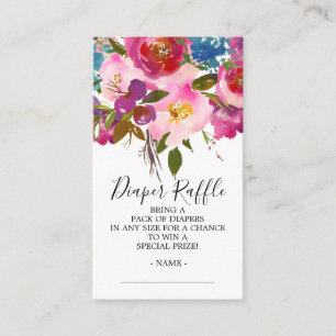 Färglös Blommigt Babykläder, blöjor Raffle Biljett Tilläggskort