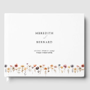 Färglös Blommigt Bröllop Monogram Guest Bok