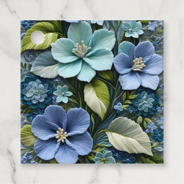 Färglös Blommigt Needlepoint Art Gift-Märkre Gåvor Etiketter (Framsida)