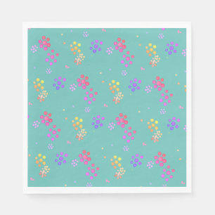 Färglös Blommigt Papprare Tallrikar Pappersservett